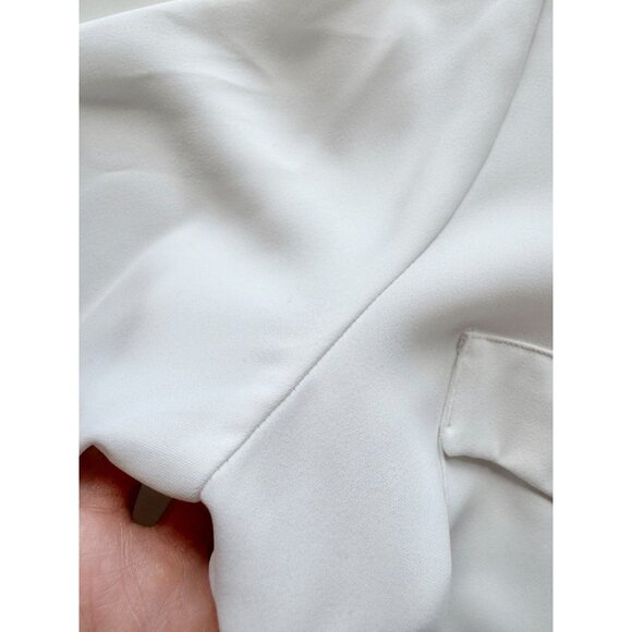 Aritzia BABATON White Matte Satin Front Pocket Button-Up Shirt, Size L - Picture 8 of 15